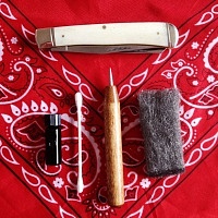 Mollyjogger, Scrimshaw, Knife, Contents