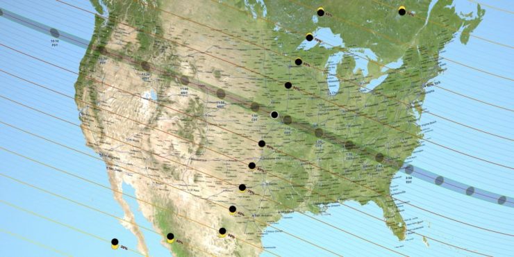 Map of the 2017 Total Solar Eclipse
