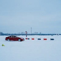 Red 2014 Buick Regal GS AWD Snow Course