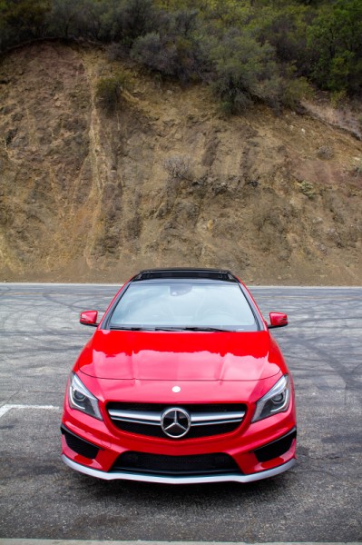 Red 2014 Mercedes CLA AMG Mulholland Highway Front