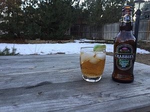 Crabbie's Original ginger beer glass bottle ice