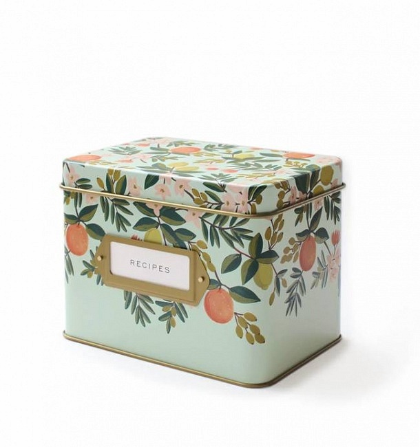 Rifle Paper Co.’s Citrus Floral Kitchen Recipe Box