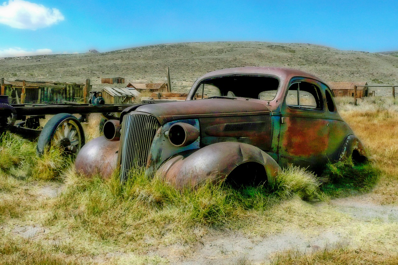 Towing Service Car Towed The Ghost Town of Bodie, California