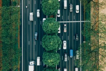 Transport Traffic aerial photography of road with cars