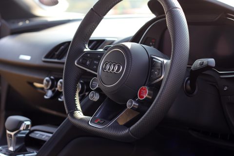 Classic Cars Car In The UAE Luxury Cars Luxury Car Market Trends black and gray Audi steering wheel
