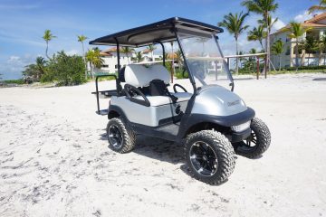 Motocaddy UTV golfing experience gray and white golf cart accesories