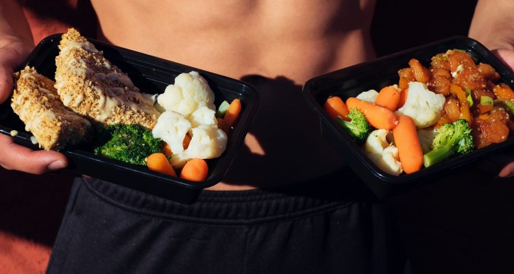 Healthy Diet Healthy Eating Fitness Mistakes Beef Recipes topless man in black shorts holding cooked food