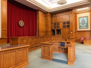 Virginia Laws free legal Personal Injury lawsuit Legal Bot Personal Injury Claim Recover Damages architectural photography of trial court interior view