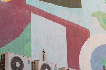 HVAC System pile of white outdoor AC units