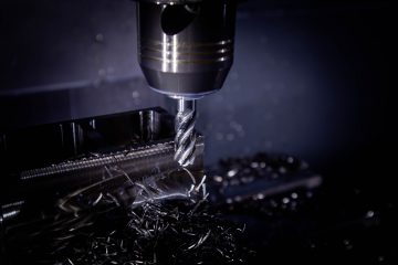 CNC machines silver and black power tool