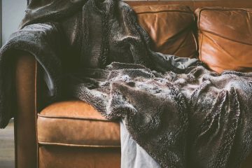 Faux Fur brown leather sofa