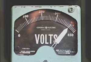 Portable Generator gray GE volt meter at 414