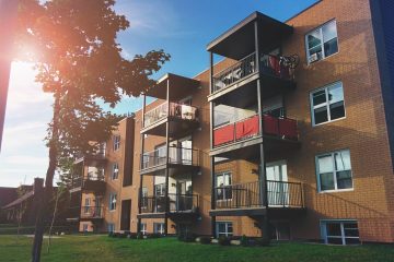 Property Management Landlords brown 4-layer bricked building