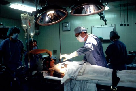 Medical Product Cosmetic Surgery doctor and nurses inside operating room