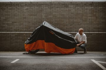 winter storage XYZCTEM motorcycle cover.