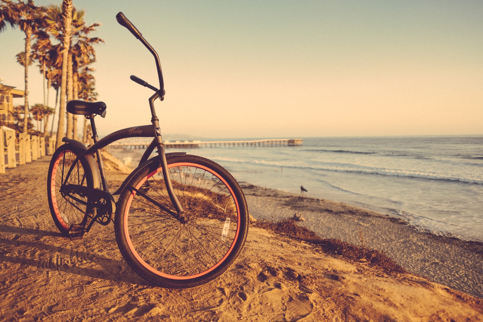 Beach cruiser cruzer bike on seashore