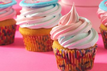 cupcakes with white icing on top