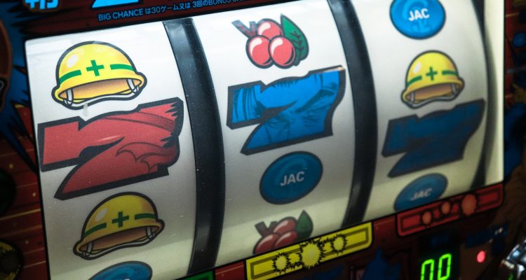 Free spins gambling slot machine displaying three seven
