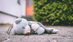 Child Victims photo of bear plush toy on pavement