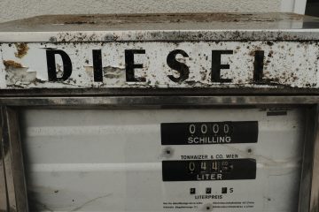 a dirty machine with a sign that says diesel