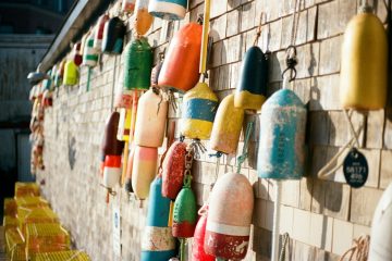 Maine red blue yellow green and orange hanging decor