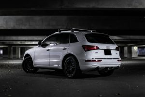 trade car white Audi Q5 accessories parked