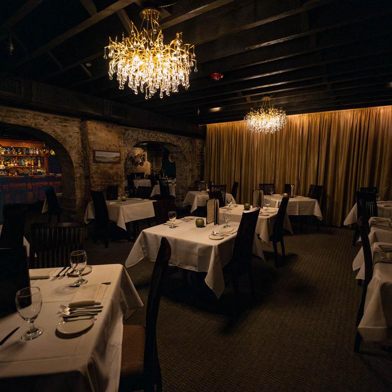 Interior of Alligator Soul basement restaurant in Savannah