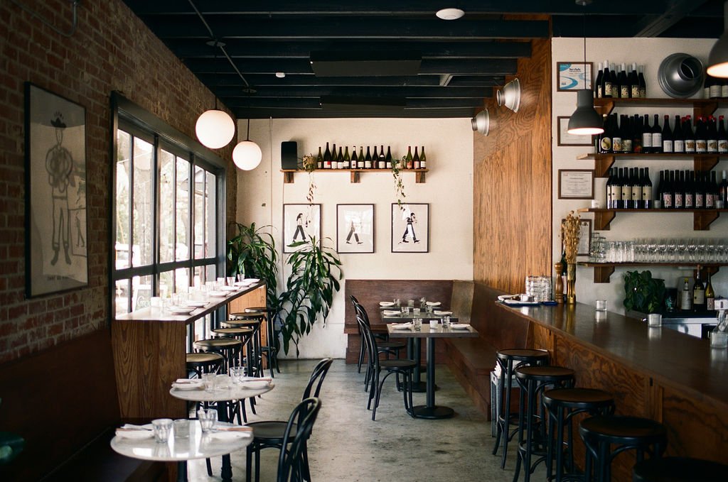 Interior of Late Air wine bar in Savannah